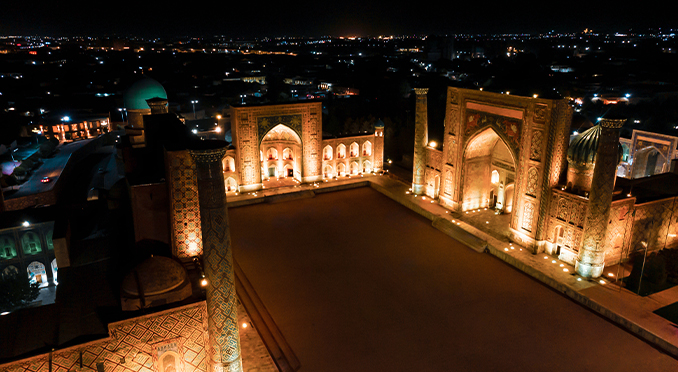 Registan aerial view at night